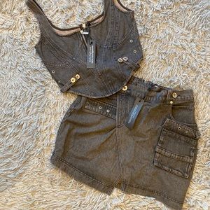 Maniere de Voir Black denim 2-piece co-ord set